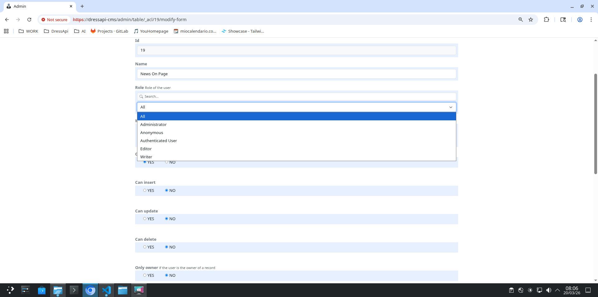 DressAPI auto-resolved foreign key dropdown